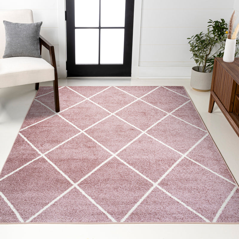 Cole Minimalist Diamond Trellis Area Rug