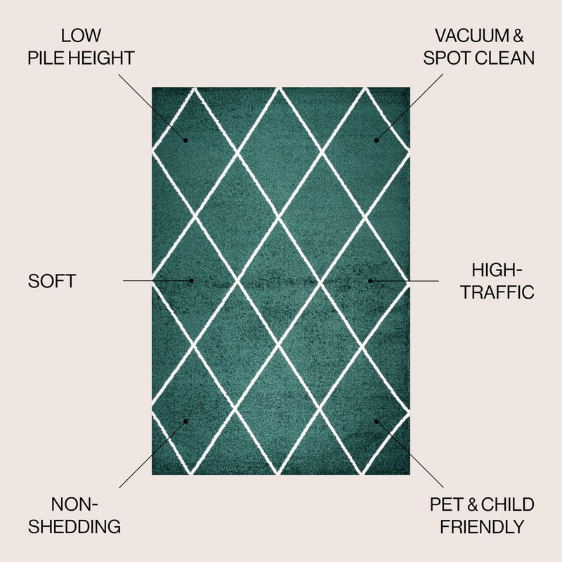 Cole Minimalist Diamond Trellis Area Rug