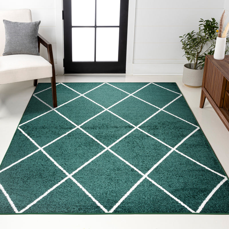 Cole Minimalist Diamond Trellis Area Rug
