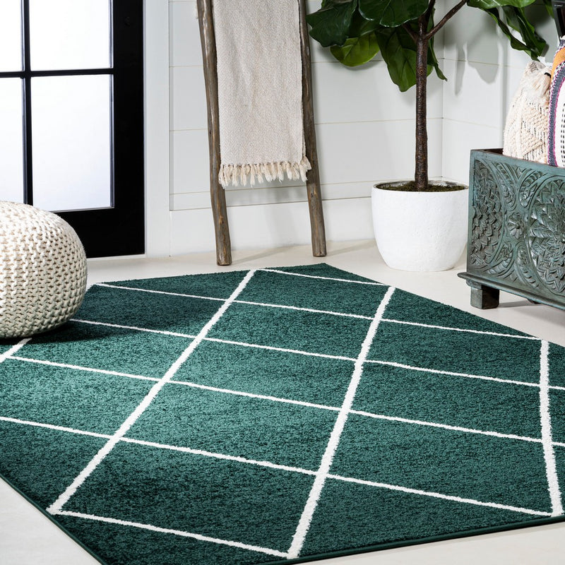 Cole Minimalist Diamond Trellis Area Rug