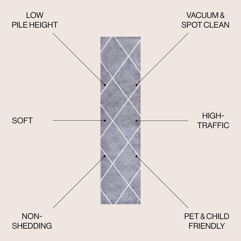 Cole Minimalist Diamond Trellis Area Rug
