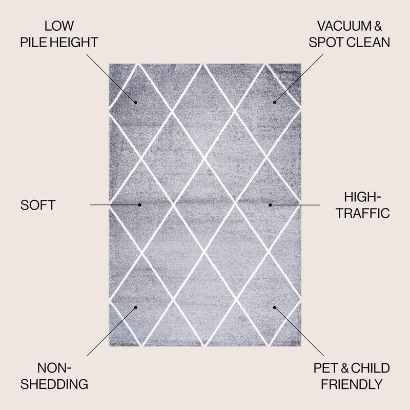 Cole Minimalist Diamond Trellis Area Rug