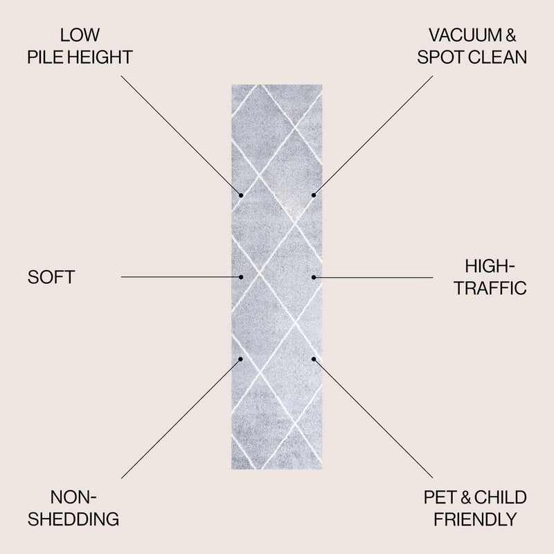 Cole Minimalist Diamond Trellis Area Rug