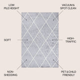 Cole Minimalist Diamond Trellis Area Rug