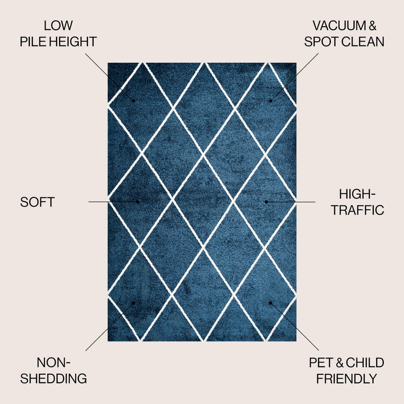 Cole Minimalist Diamond Trellis Area Rug