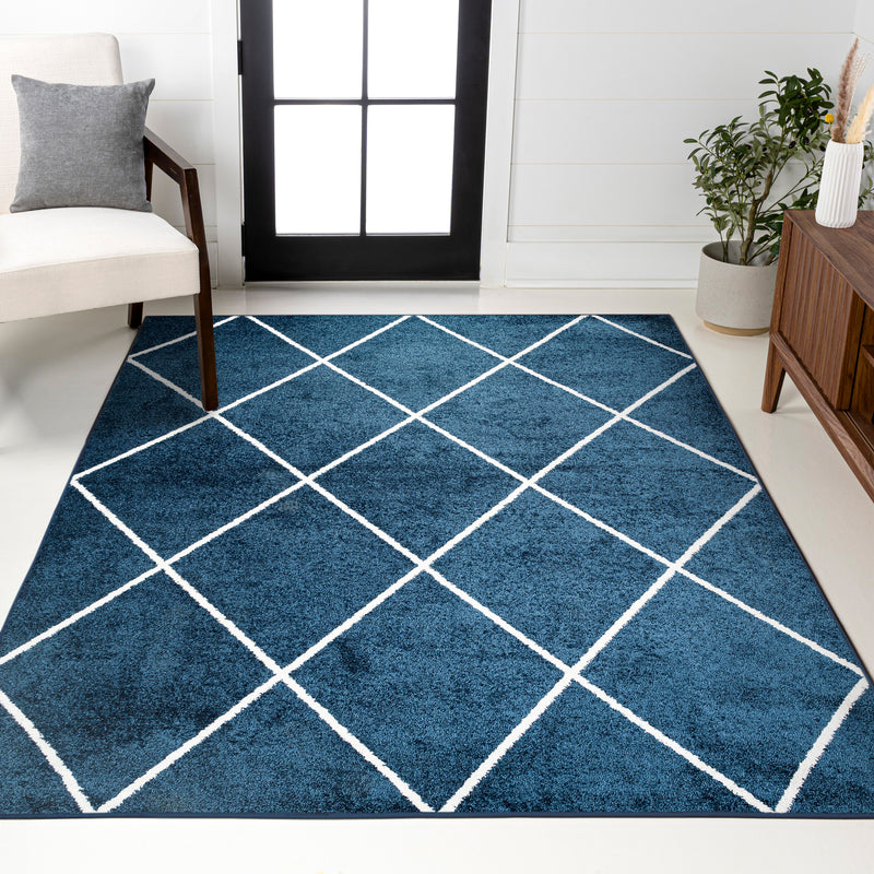 Cole Minimalist Diamond Trellis Area Rug