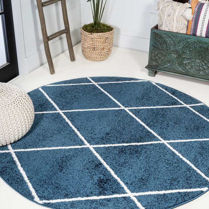 Cole Minimalist Diamond Trellis Area Rug