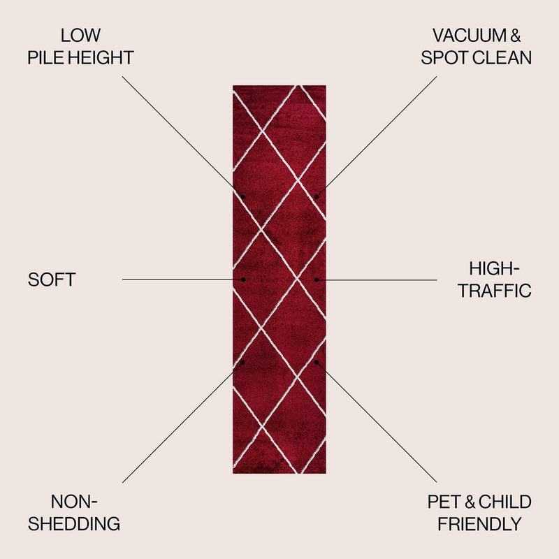 Cole Minimalist Diamond Trellis Area Rug