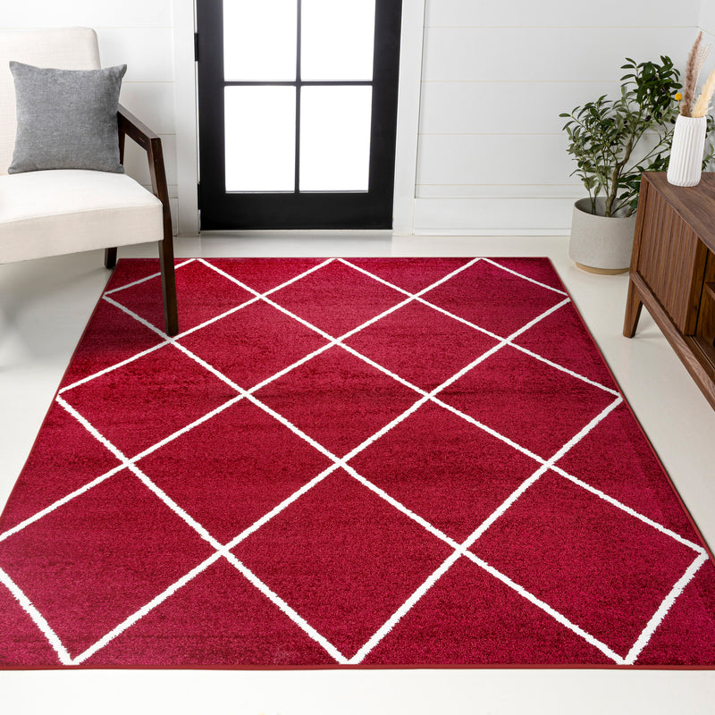 Cole Minimalist Diamond Trellis Area Rug