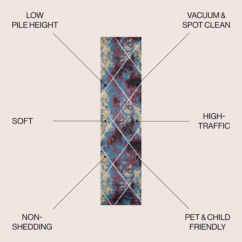 Cole Minimalist Diamond Trellis Area Rug