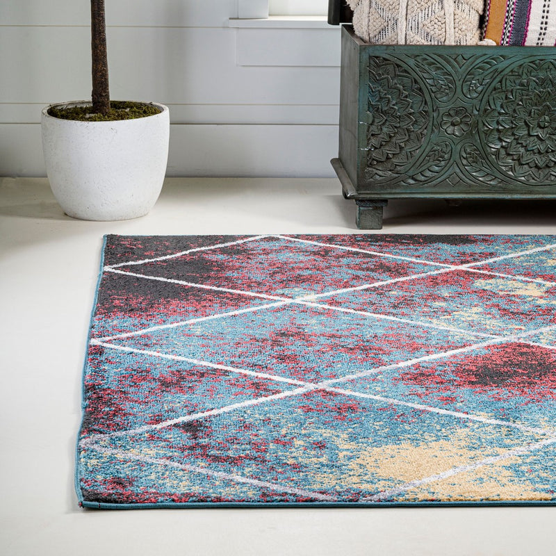 Cole Minimalist Diamond Trellis Area Rug