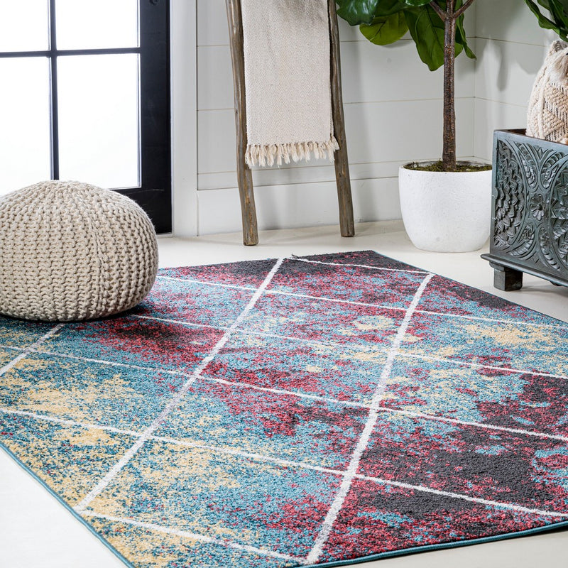 Cole Minimalist Diamond Trellis Area Rug