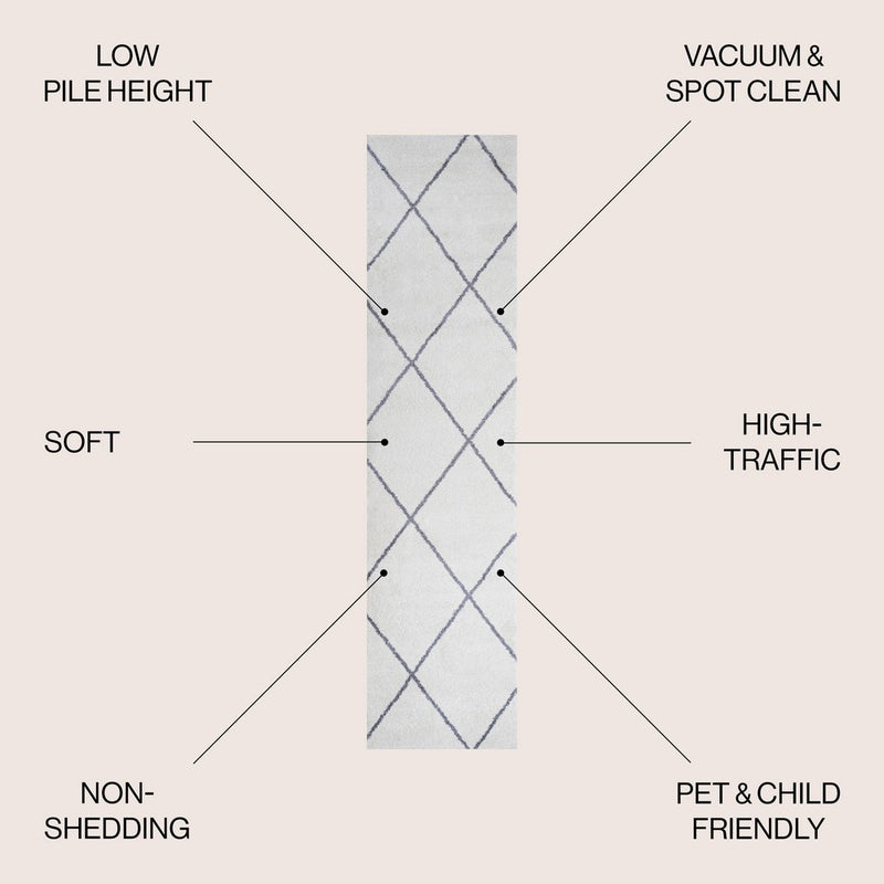 Cole Minimalist Diamond Trellis Area Rug