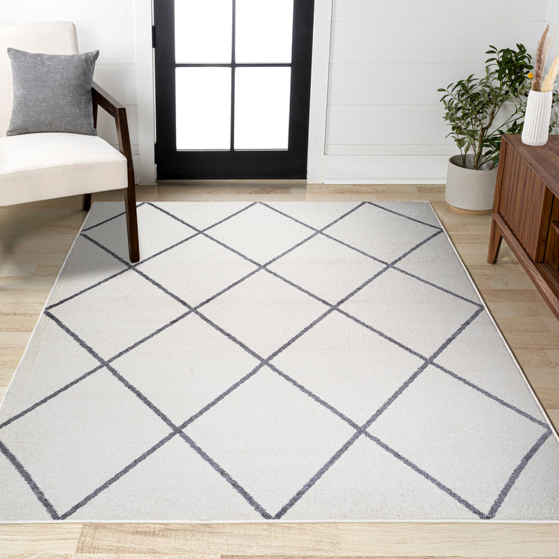 Cole Minimalist Diamond Trellis Area Rug