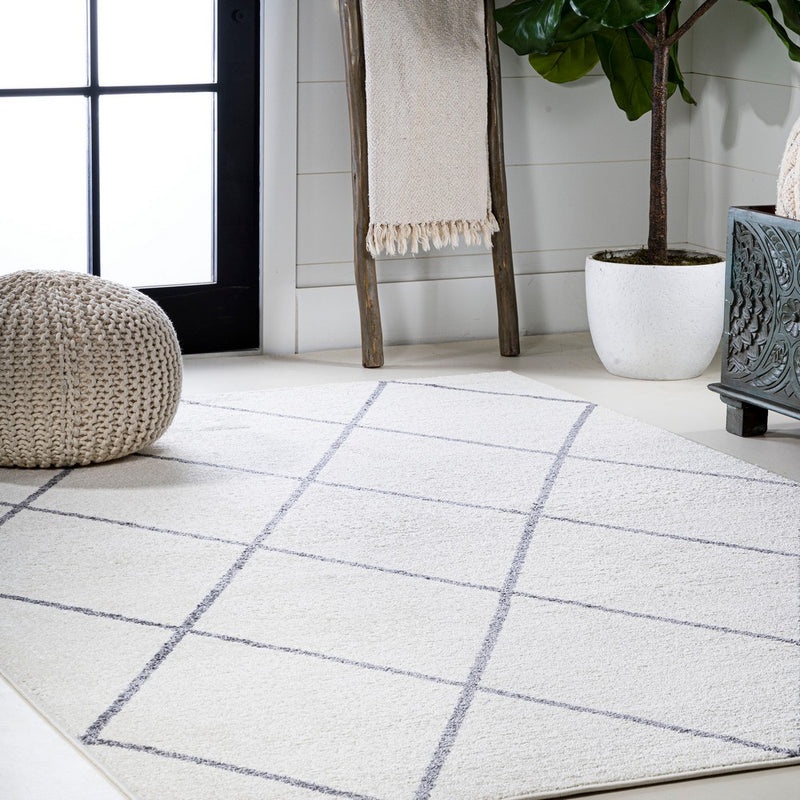 Cole Minimalist Diamond Trellis Area Rug