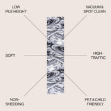 Viscon Abstract Marble Contemporary Area Rug