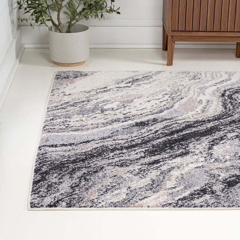 Kassia Contemporary Glam Abstract Marble Area Rug