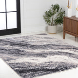 Kassia Contemporary Glam Abstract Marble Area Rug
