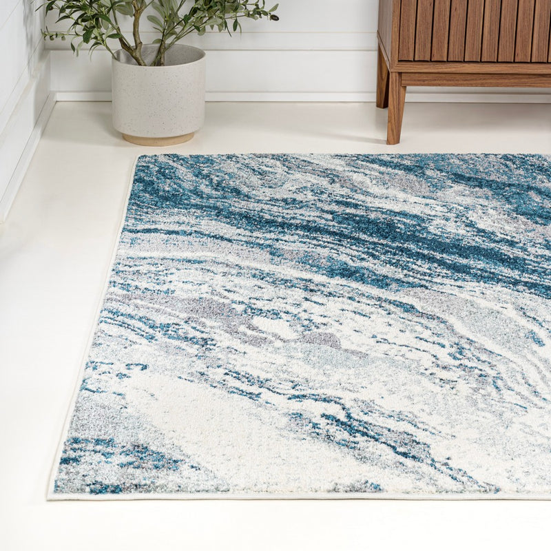 Kassia Contemporary Glam Abstract Marble Area Rug