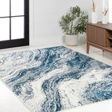 Kassia Contemporary Glam Abstract Marble Area Rug