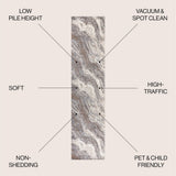 Kassia Contemporary Glam Abstract Marble Area Rug