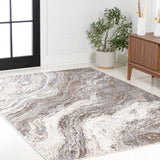 Kassia Contemporary Glam Abstract Marble Area Rug
