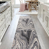 Eleni Contemporary Glam Abstract Marble Area Rug