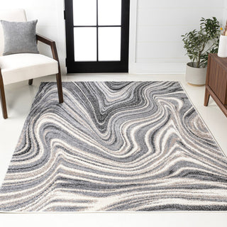 Eleni Contemporary Glam Abstract Marble Area Rug