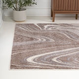 Eleni Contemporary Glam Abstract Marble Area Rug