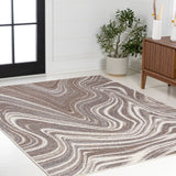 Eleni Contemporary Glam Abstract Marble Area Rug