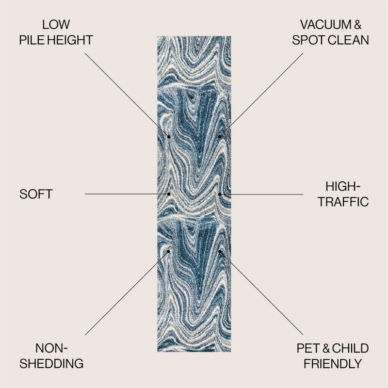 Eleni Contemporary Glam Abstract Marble Area Rug