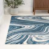 Eleni Contemporary Glam Abstract Marble Area Rug