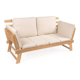 Hartley 2-Seat Modern Scandinavian Folding Wood Outdoor Day Bed Sofa - JONATHAN Y