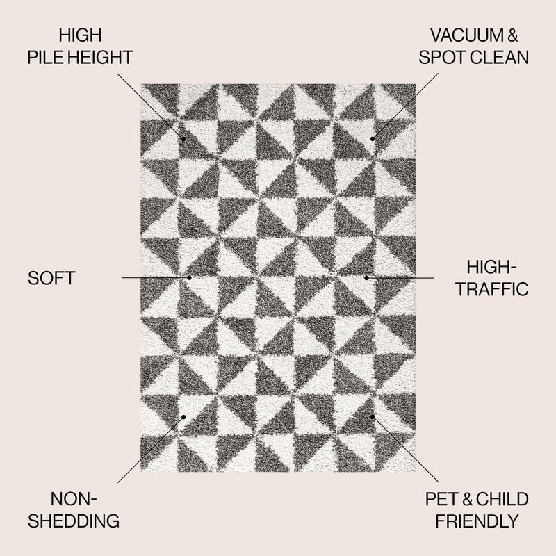 Alcudia Geometric Shag Area Rug