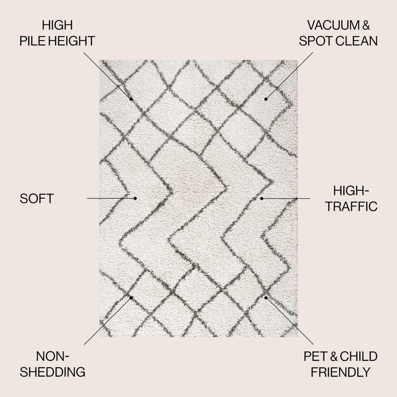 Inca Moroccan Diamond Shag Area Rug