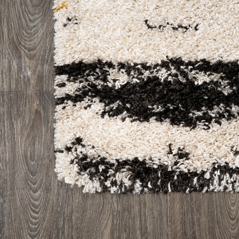Nova Modern Bold Strie' Shag Area Rug