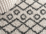 Algaida Moroccan Diamond Shag Area Rug Beige/Dark Gray / Runner / 2'3" X 8' – DETAIL
