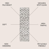 Algaida Moroccan Diamond Shag Area Rug