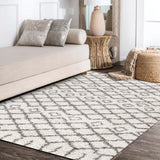 Algaida Moroccan Diamond Shag Area Rug