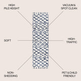 Algaida Moroccan Diamond Shag Area Rug