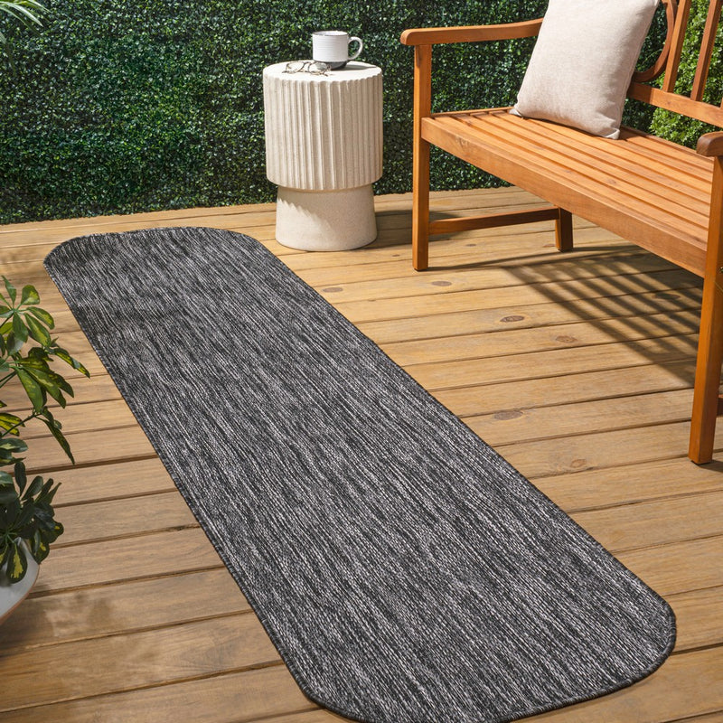 Miles Modern Minimalist Radius Corner Solid Indoor/Outdoor Area Rug