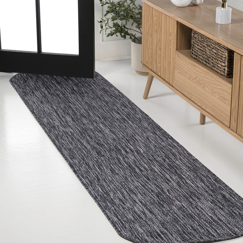 Miles Modern Minimalist Radius Corner Solid Indoor/Outdoor Area Rug
