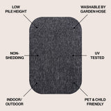 Miles Modern Minimalist Radius Corner Solid Indoor/Outdoor Area Rug