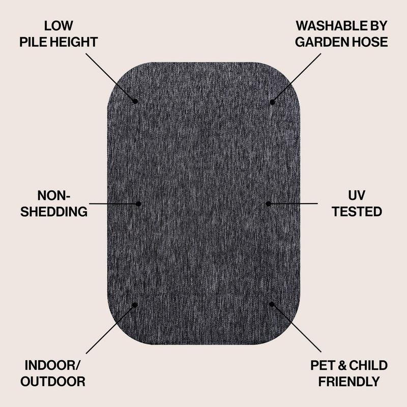 Miles Modern Minimalist Radius Corner Solid Indoor/Outdoor Area Rug