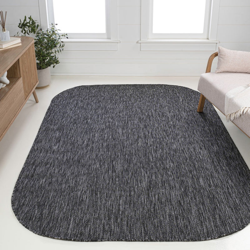 Miles Modern Minimalist Radius Corner Solid Indoor/Outdoor Area Rug