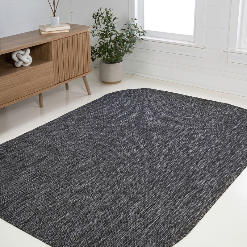 Miles Modern Minimalist Radius Corner Solid Indoor/Outdoor Area Rug