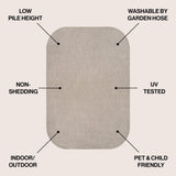 Miles Modern Minimalist Radius Corner Solid Indoor/Outdoor Area Rug