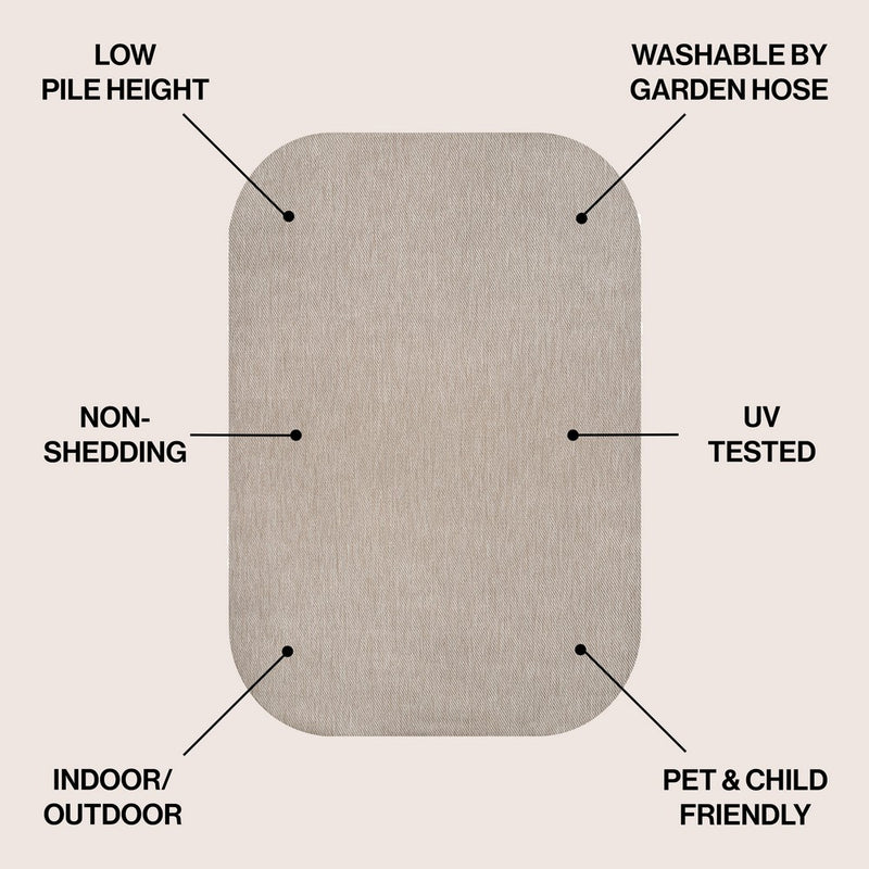 Miles Modern Minimalist Radius Corner Solid Indoor/Outdoor Area Rug