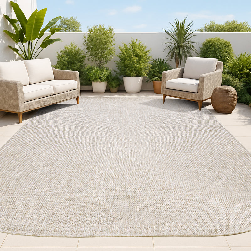 Miles Modern Minimalist Radius Corner Solid Indoor/Outdoor Area Rug