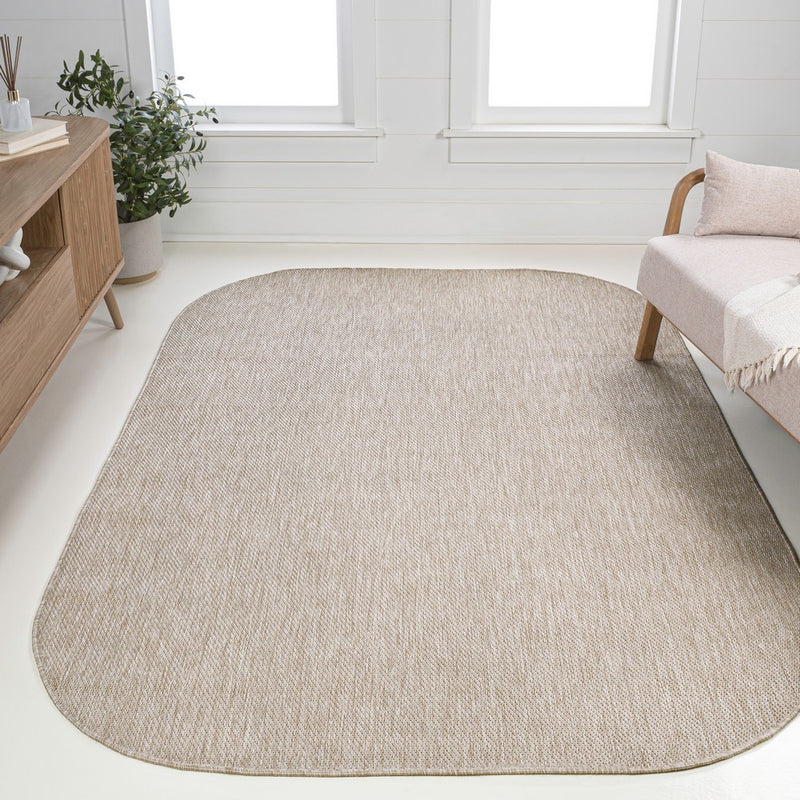 Miles Modern Minimalist Radius Corner Solid Indoor/Outdoor Area Rug